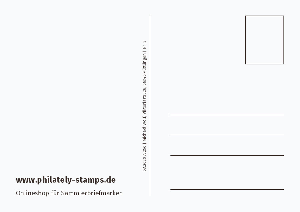 Sammelkarte Nr. 2 aus der Reihe philately-stamps.de - Adressseite