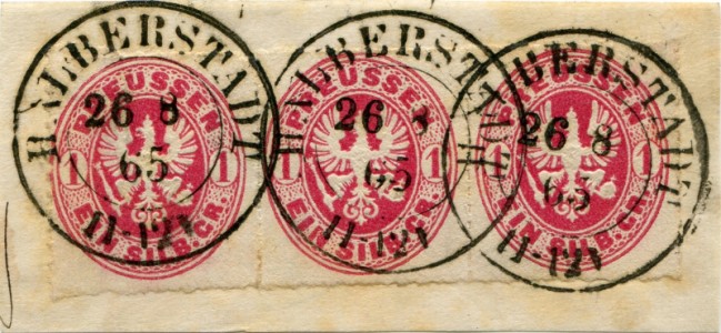 Briefmarke Preußen, Michel 16 a, 1 Sgr Adler im Oval