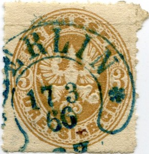 Briefmarke Preußen, Michel 18 a, 3 Sgr Adler im Oval