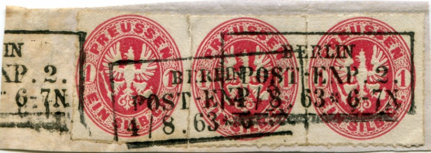 Briefmarke Preußen, Michel 16 a, 1 Sgr Adler im Oval