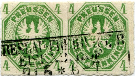 Briefmarke Preußen, Michel 14 a, 4 Pf Adler im Achteck