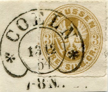 Briefmarke Preußen, Michel 18 a, 3 Sgr Adler im Oval
