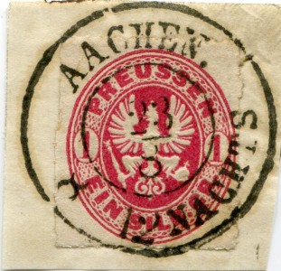 Briefmarke Preußen, Michel 16 a, 1 Sgr Adler im Oval