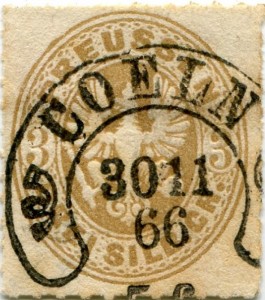 Briefmarke Preußen, Michel 18 a, 3 Sgr Adler im Oval