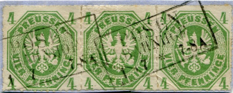 Briefmarke Preußen, Michel 14 a, 4 Pf Adler im Achteck