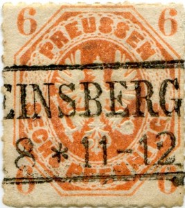 Briefmarke Preußen, Michel 15 a, 6 Pf Adler im Achteck