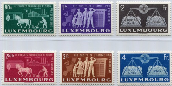 Briefmarke Luxemburg, Michel 478-483, Europäische Einigung