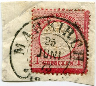 Briefmarke Deutsches Reich, Michel 19, 1 Groschen groÃŸer Brustschild