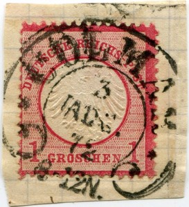 Briefmarke Deutsches Reich, Michel 4, 1 Groschen kleiner Brustschild