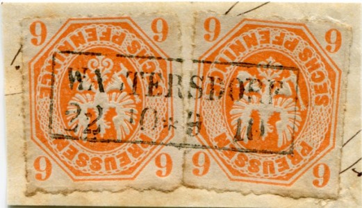 Briefmarke Preußen, Michel 15 a, 6 Pf Adler im Achteck