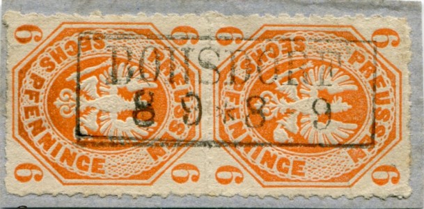 Briefmarke Preußen, Michel 15 a, 6 Pf Adler im Achteck