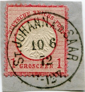 Briefmarke Deutsches Reich, Michel 4, 1 Groschen kleiner Brustschild