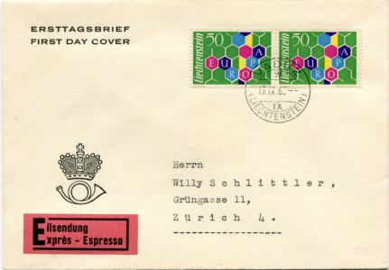 Briefmarke Liechtenstein, Michel 398, Europa