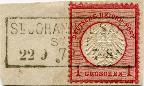Briefmarke Deutsches Reich, Michel 4, 1 Groschen kleiner Brustschild