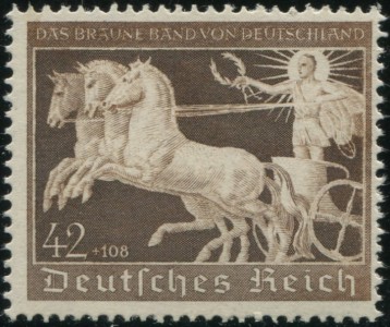 Briefmarke Deutsches Reich, Michel 747, Galopprennen "Das braune Band"