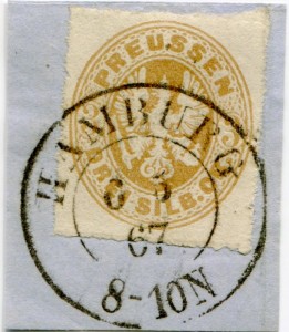 Briefmarke Preußen, Michel 18 a, 3 Sgr Adler im Oval