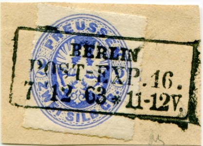 Briefmarke Preußen, Michel 17 a, 2 Sgr Adler im Oval