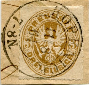 Briefmarke Preußen, Michel 18 a, 3 Sgr Adler im Oval