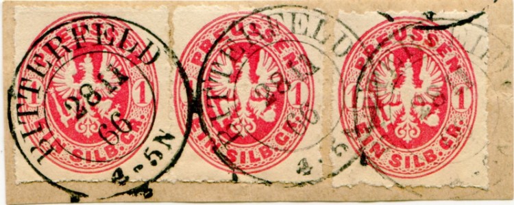 Briefmarke Preußen, Michel 16 a, 1 Sgr Adler im Oval