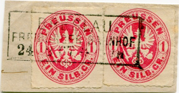 Briefmarke Preußen, Michel 16 a, 1 Sgr Adler im Oval