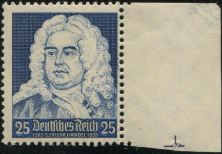 Briefmarke Deutsches Reich, Michel 575 Plattenfehler I ("1585" statt "1685"), Georg Friedrich Händel