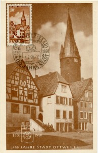 Briefmarke Saarland, Michel 296, 10 Fr 400 Jahre Stadt Ottweiler
